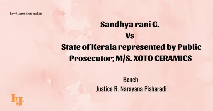 Sandhya Rani G. vs. State of Kerala Sandhya Rani G. vs. State of Kerala
