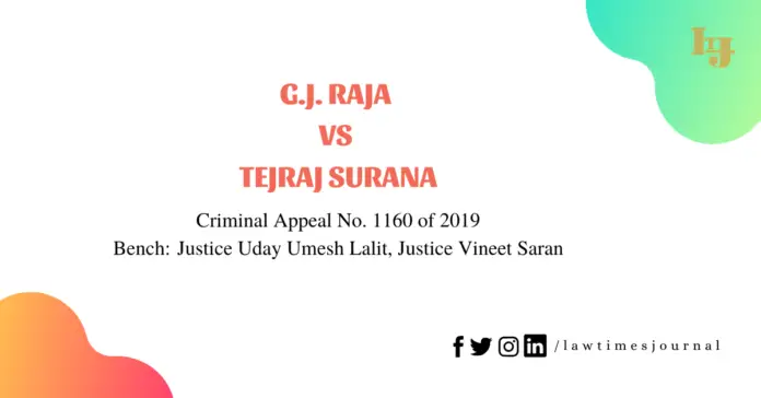 G.J. Raja vs. Tejraj Surana G.J. Raja vs. Tejraj Surana